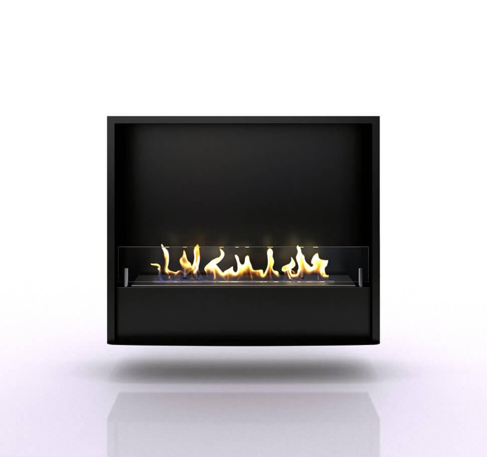 Биокамин в портале Firezo Портал Bern Сланец мелкий белый Темный дуб, стандарт