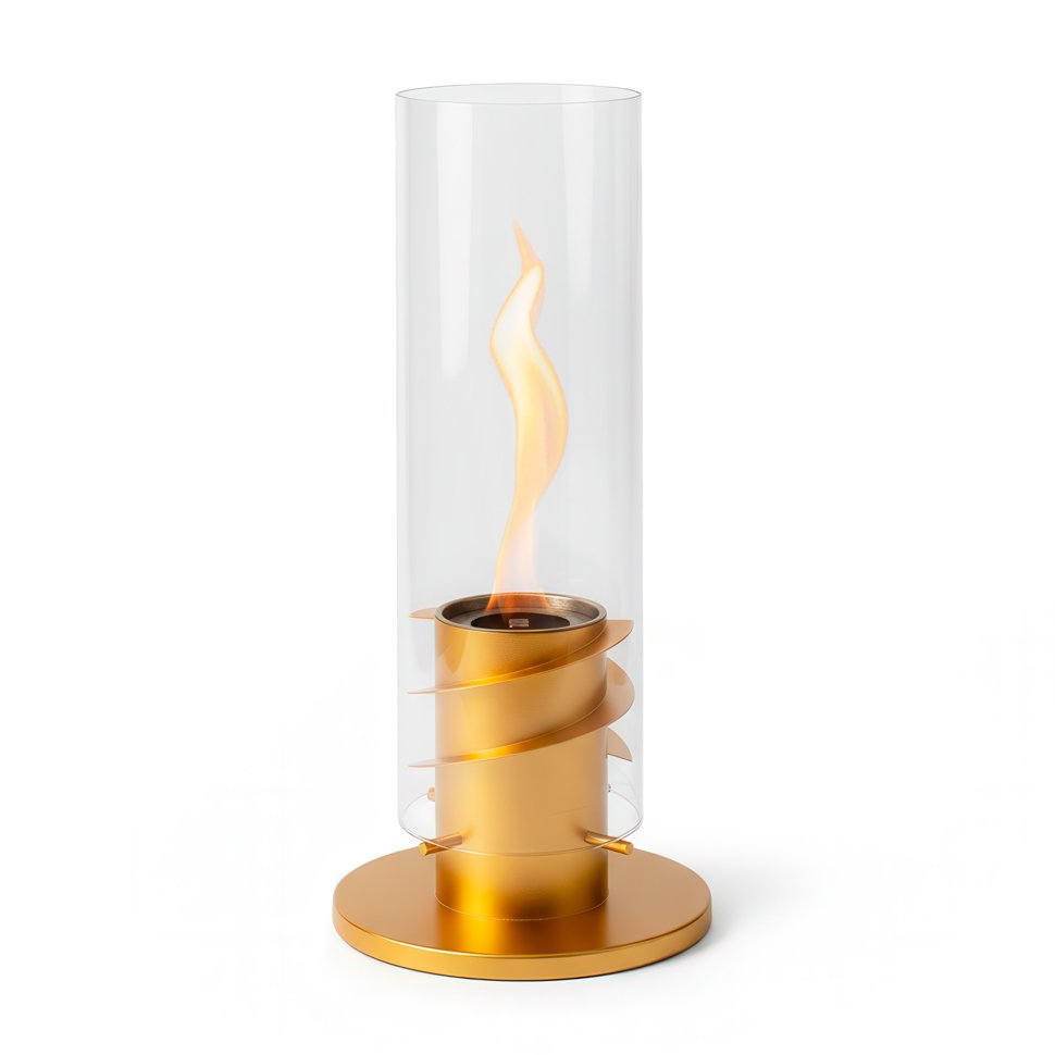 Настольный биокамин Свеча, золотой