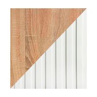 Тумба под ТВ с биокамином SteelHeat LIVORNO IMPULSE 140 см (корпус дуб Сонома / фасады белый)